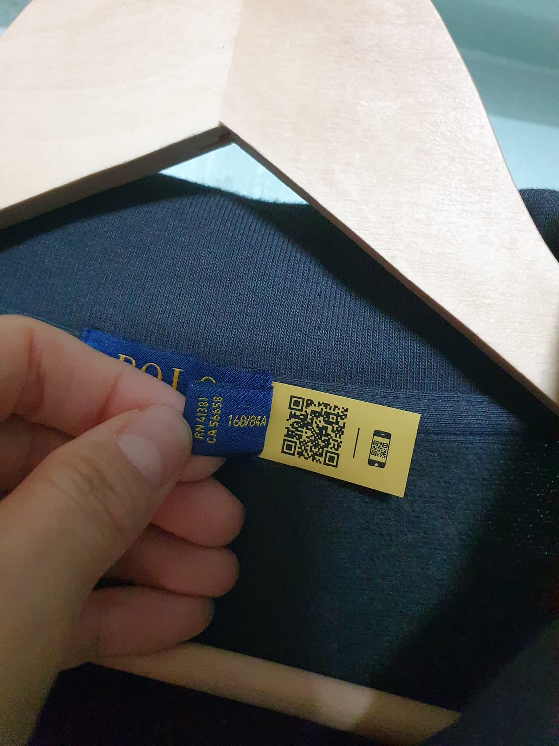 폴로랄프로렌 qr 기모 반집업 S 상품이미지5