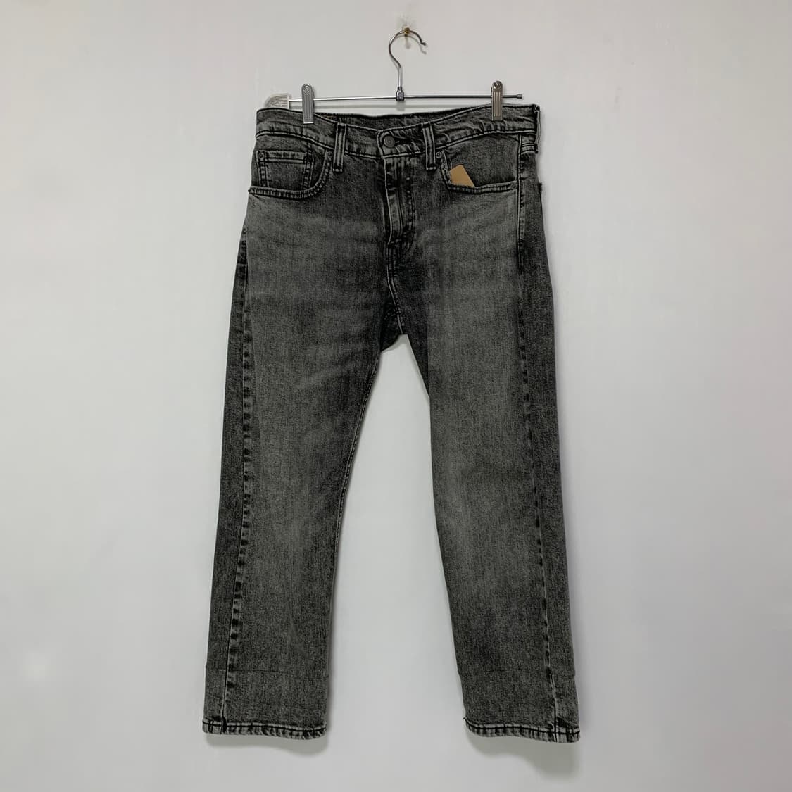 리바이스 502 빈티지 워싱 블랙 흑청 데님 팬츠 30인치 남녀공용 상품이미지1