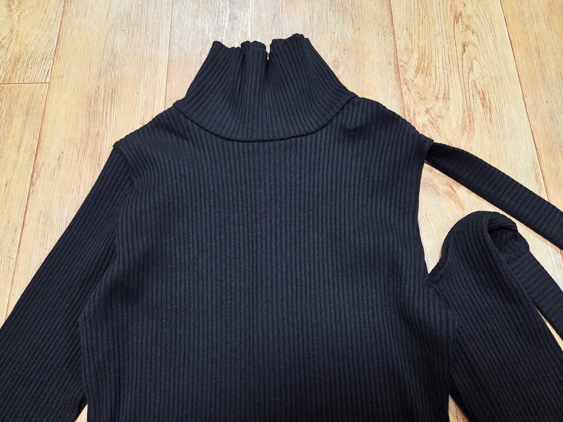 에콘(EKHON) 리본 디테일 터틀넥 골지탑 55-66 상품이미지6