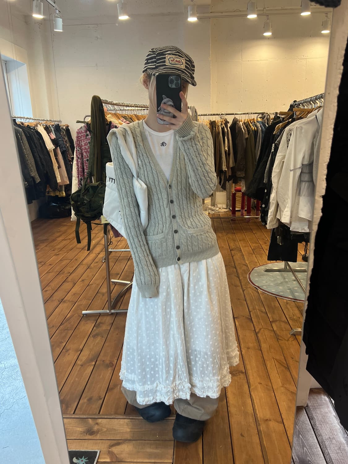 폴로 그레이쉬 베이지 니트 가디건 상품이미지2