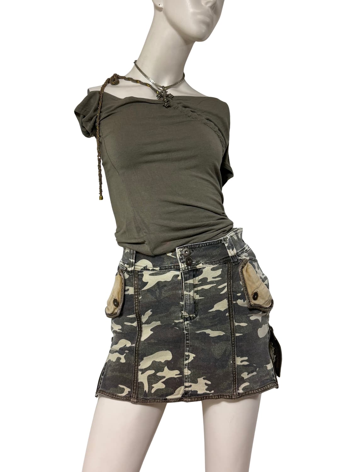 갸루 밀리터리 스커트 상품이미지1