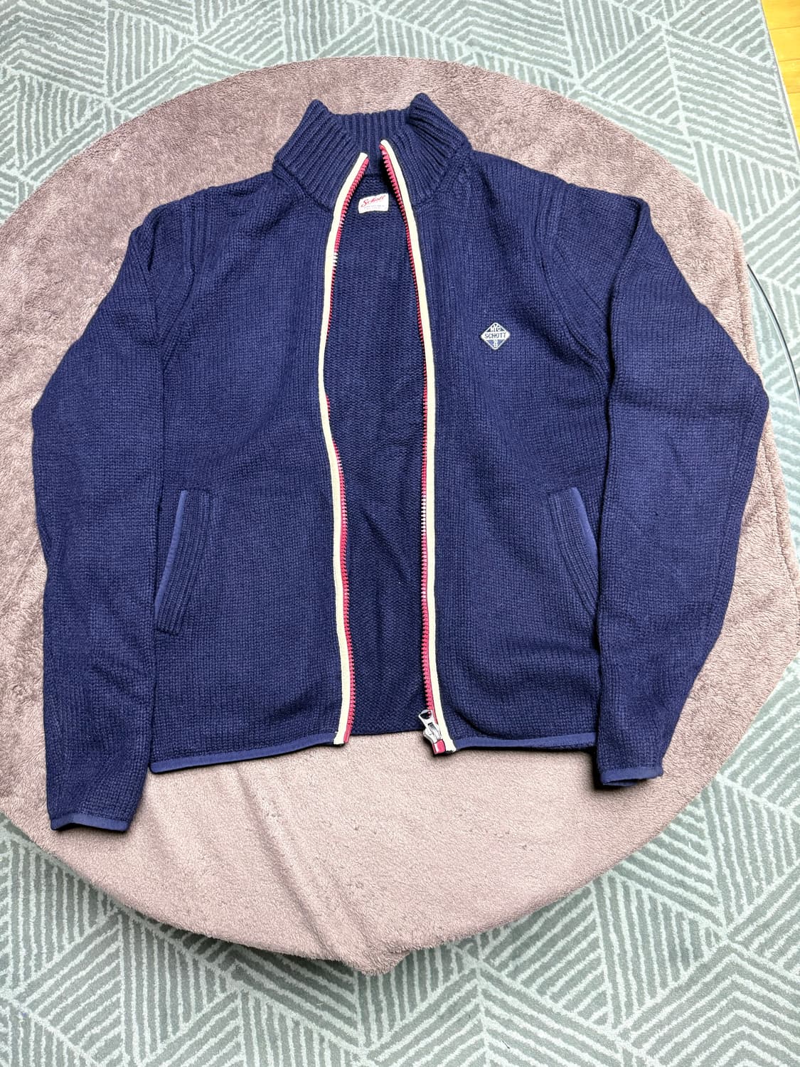 schott 쇼트 니트 짚업 상품이미지1