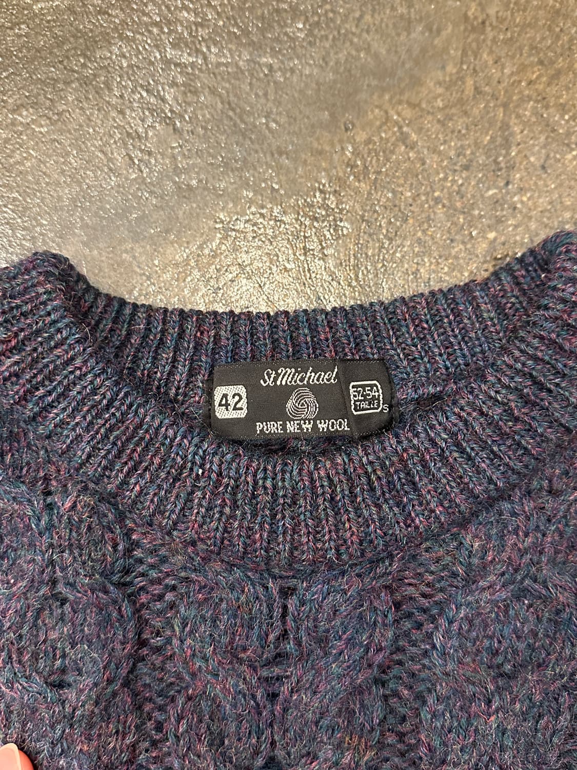 80s 세인트마이클 퓨어 울 피셔맨 니트 M 상품이미지3