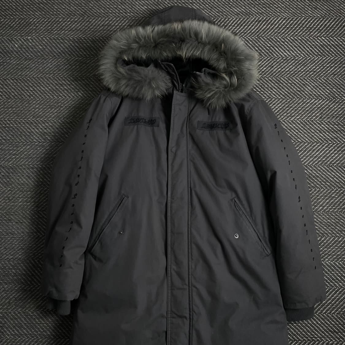 NBA 디테일 로고 그레이 라쿤 퍼 롱 야상 점퍼o 4349 상품이미지1