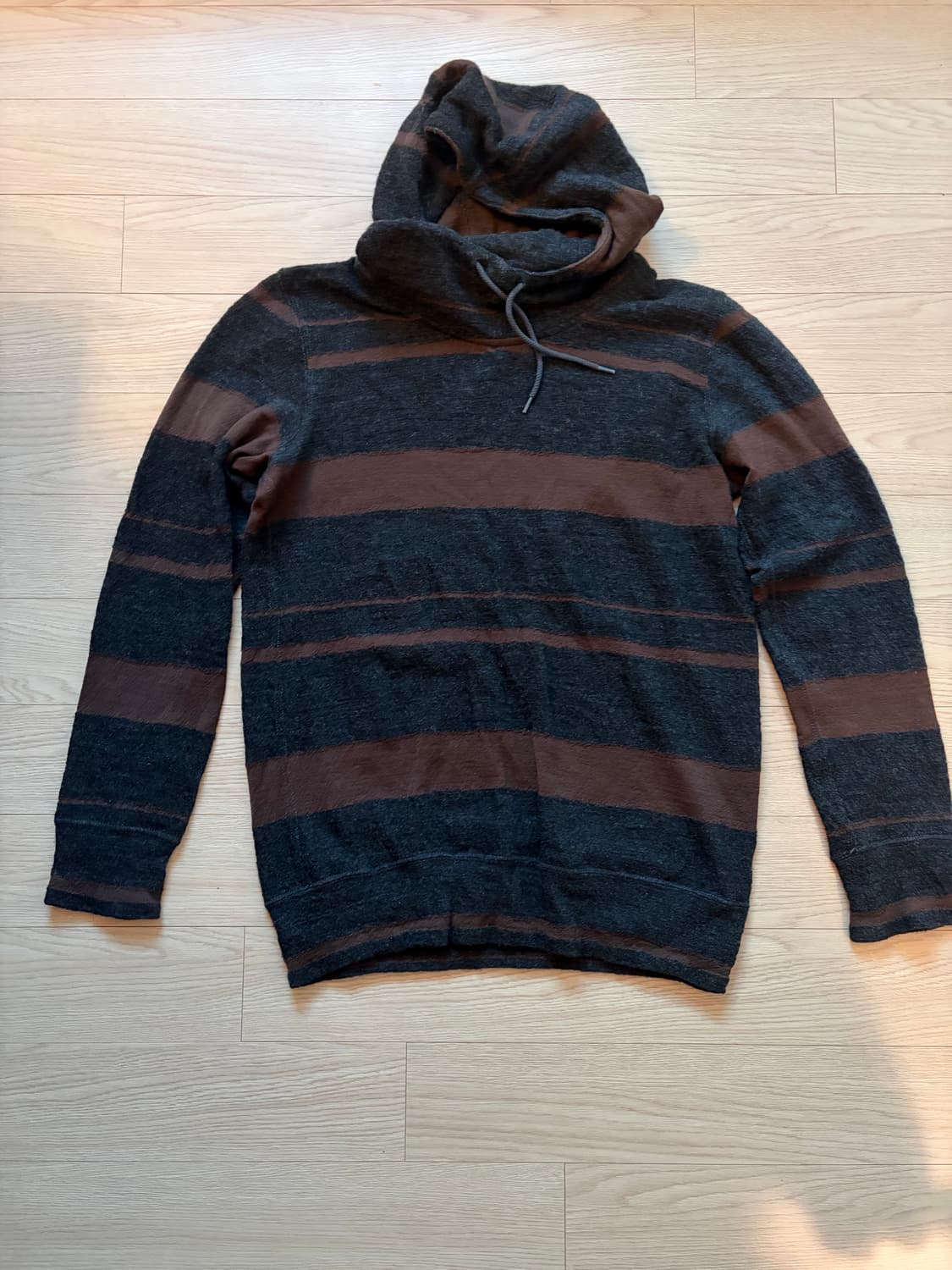 준야와타나베 스트라이프 니트 후드 상품이미지1