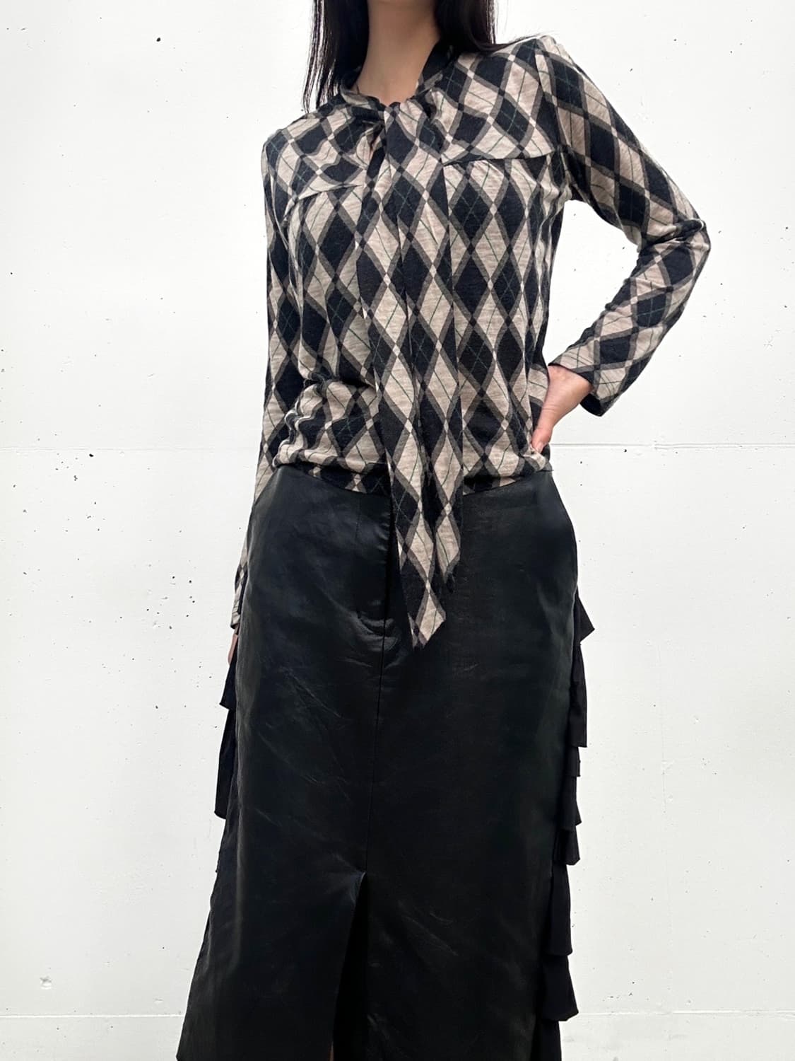 Diamond check tie top   상품이미지9