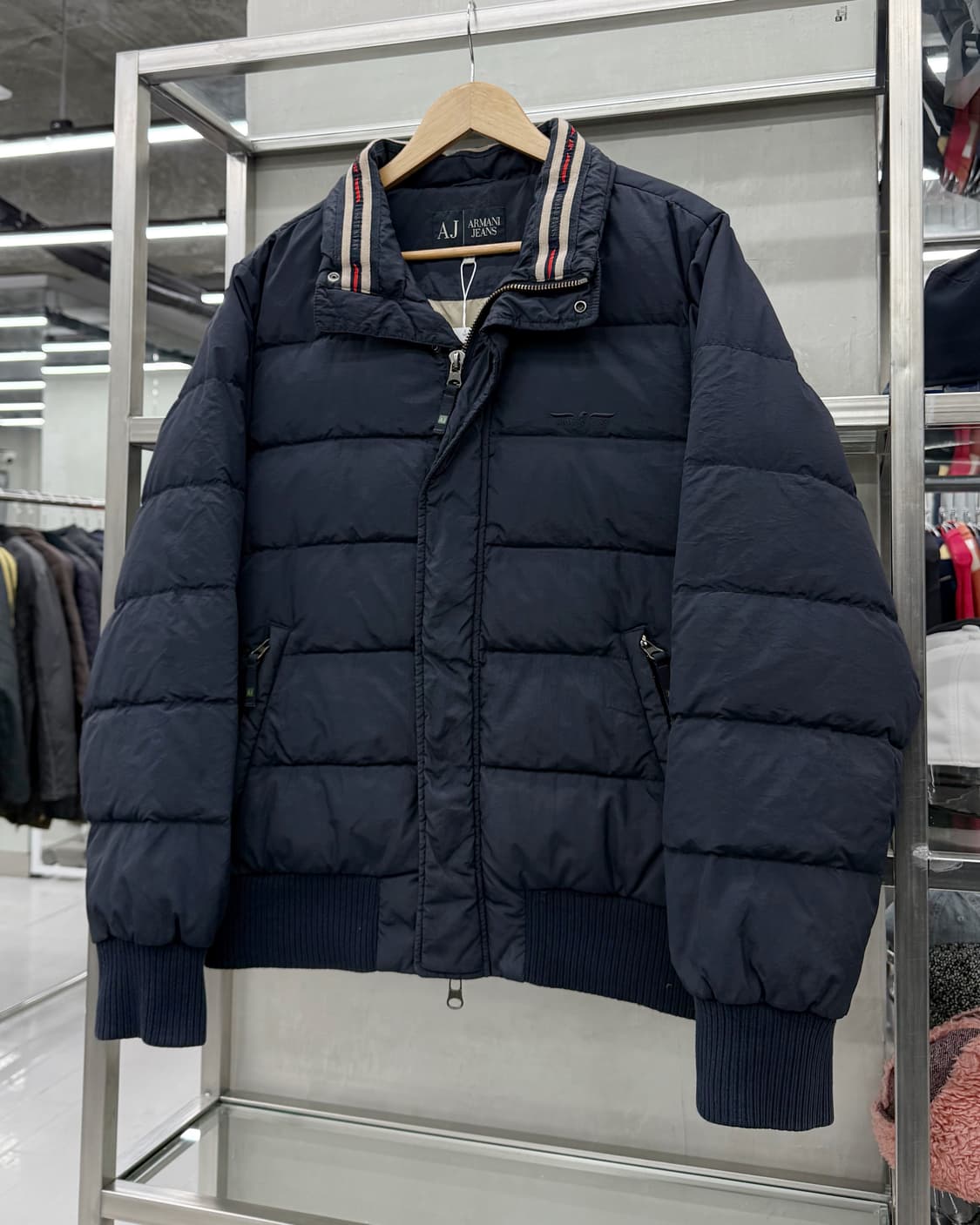 아르마니 진스 00s 나일론쉘 다운 자켓 네이비 상품이미지2