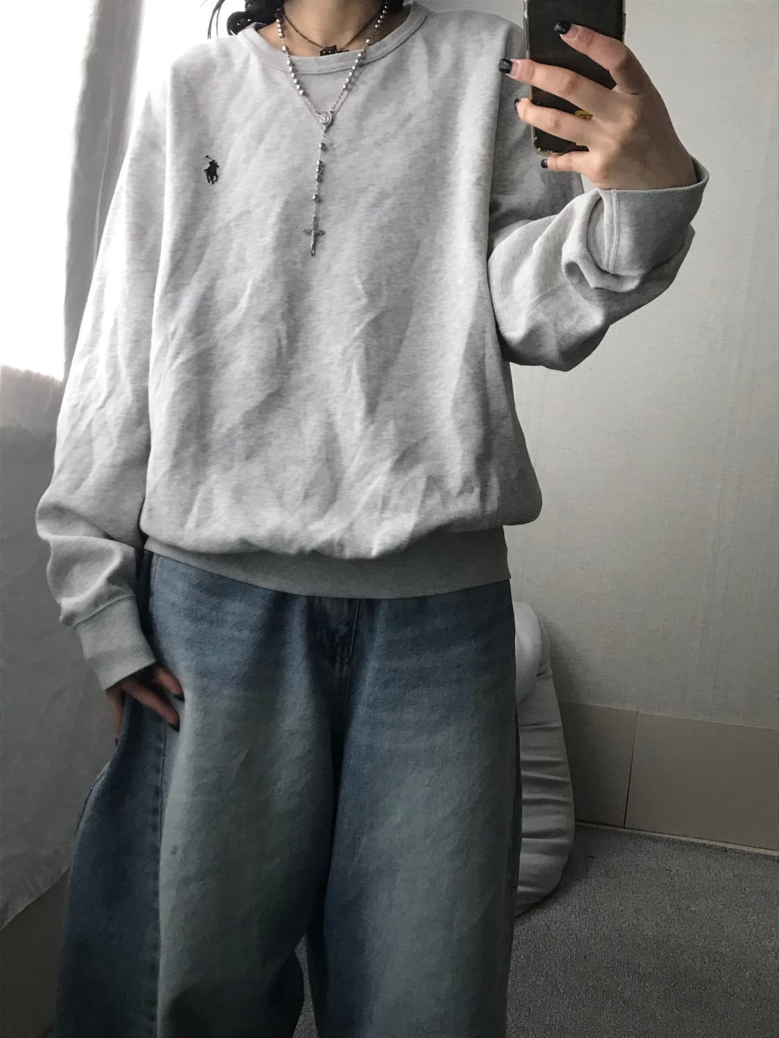 폴로 라이트그레이 맨투맨 상품이미지7