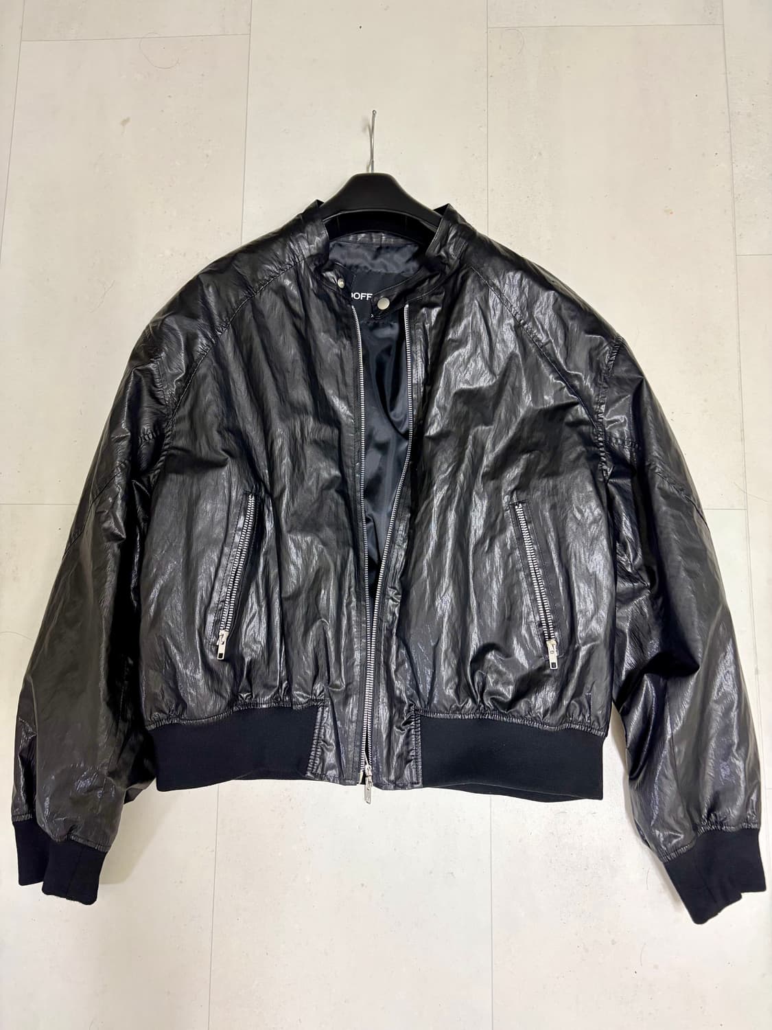 도프제이슨 패널드 스포티 레더 자켓 BLACK 상품이미지2