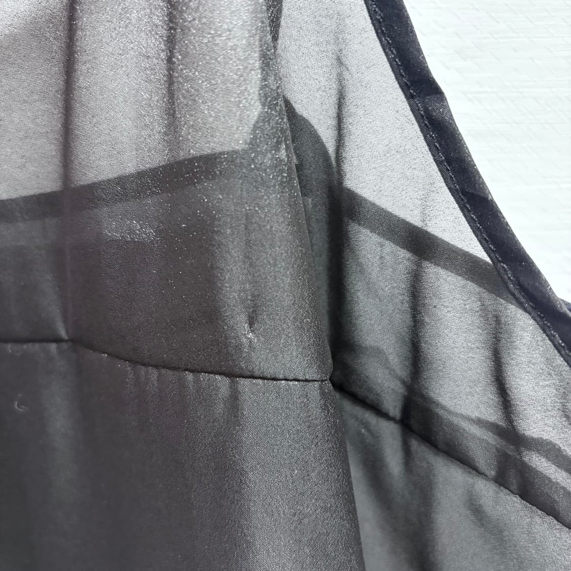 aguaist 블랙 레이어드 시스루 슬립 슬리브리스 탑 JPN 상품이미지3