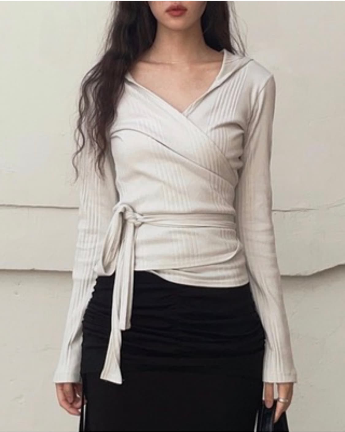 아델리오 랩 후드 가디건 연그레이 상품이미지1