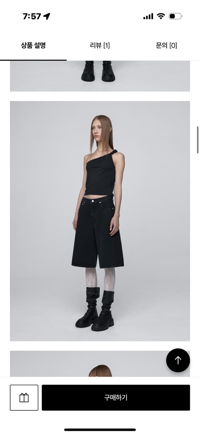 카일로 WIDE HALF JEANS_BLACK 상품이미지1