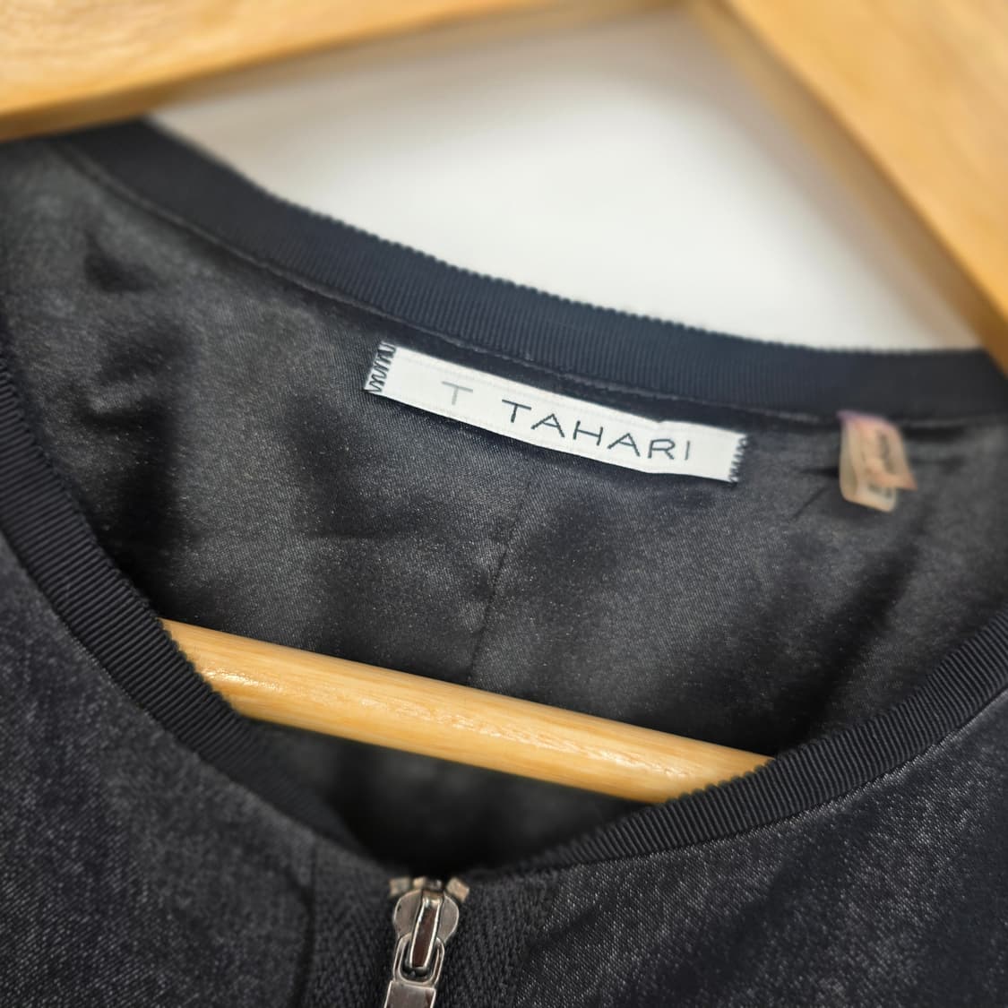 TAHARI 블랙 롱 원피스 지퍼 스타일 상품이미지3