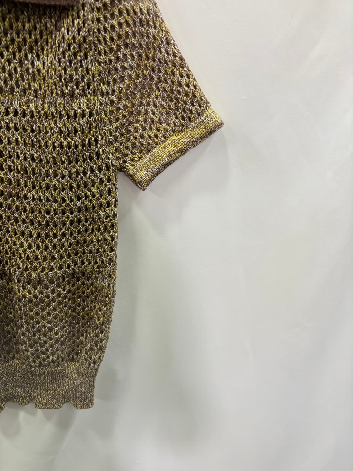 배색 카라 스카시 반팔 니트 상품이미지3