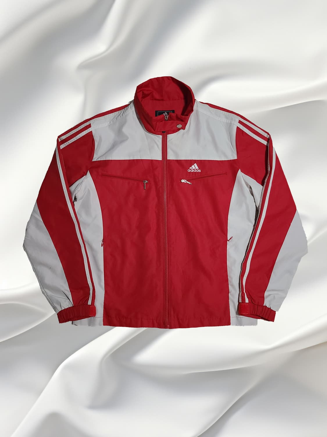 아디다스 100 레드/화이트 트랙탑 빈티지 바람막이 레트로 올드스쿨 상품이미지1