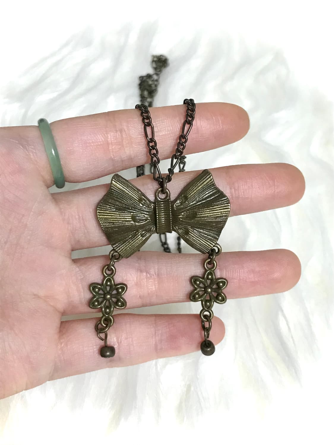 빈티지 갸루 엔틱 골드 리본 체인 목걸이 상품이미지3