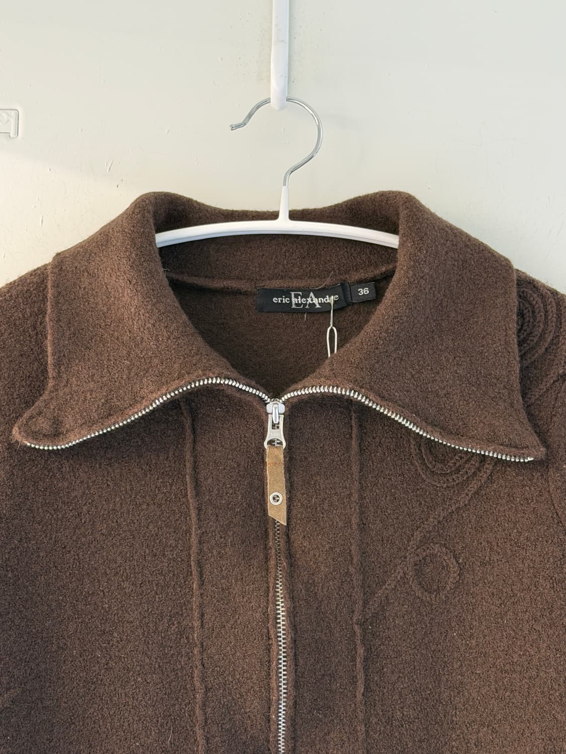 일본빈티지 보일드울 브라운 가디건자켓 상품이미지6