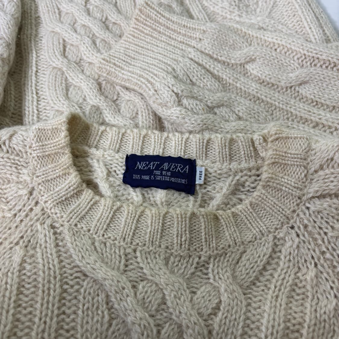 M NEAT AVERA 크림 울 꽈배기니트 상품이미지4