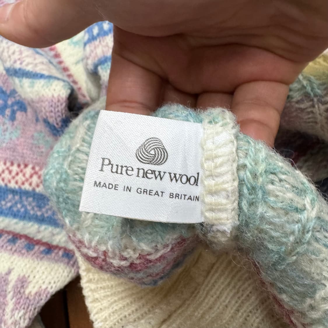 80s Compliments 파스텔 페어아일 니트 (L)   상품이미지6