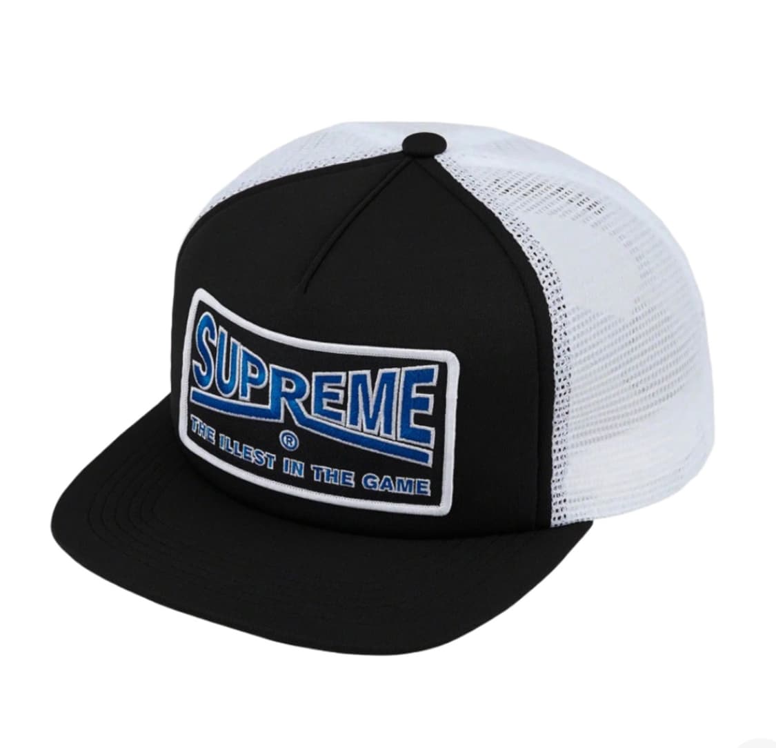 슈프림 일러스트 메쉬 백 5-패널 캡 블랙 상품이미지1