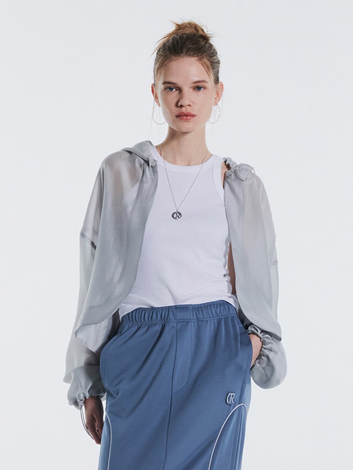 커렌트 후드 후디드 시어 볼레로 자켓 상품이미지2