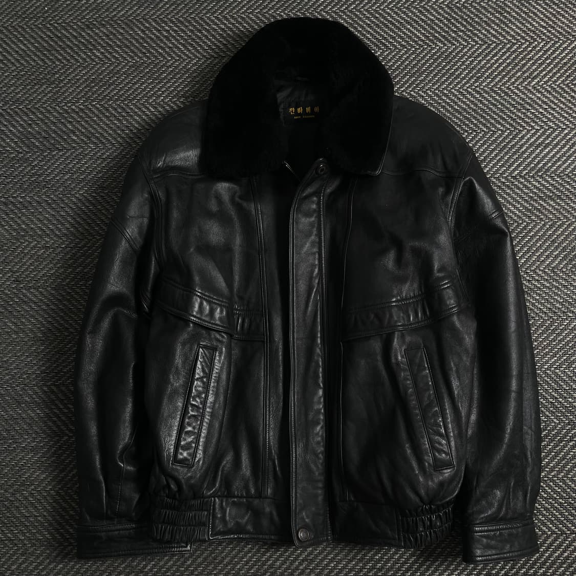 빈티지 양가죽 봄버 퍼 카라 레더 가죽 자켓y 3771 상품이미지2