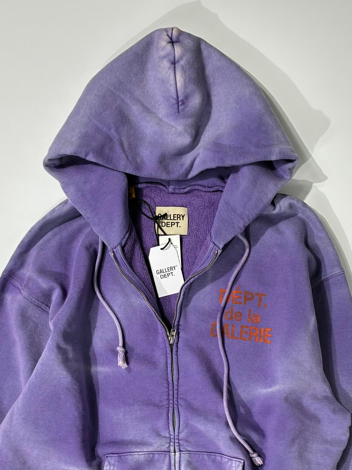갤러리 디파트먼트 선페이드 프렌치 로고 후드 집업 퍼플 XL사이즈 상품이미지2