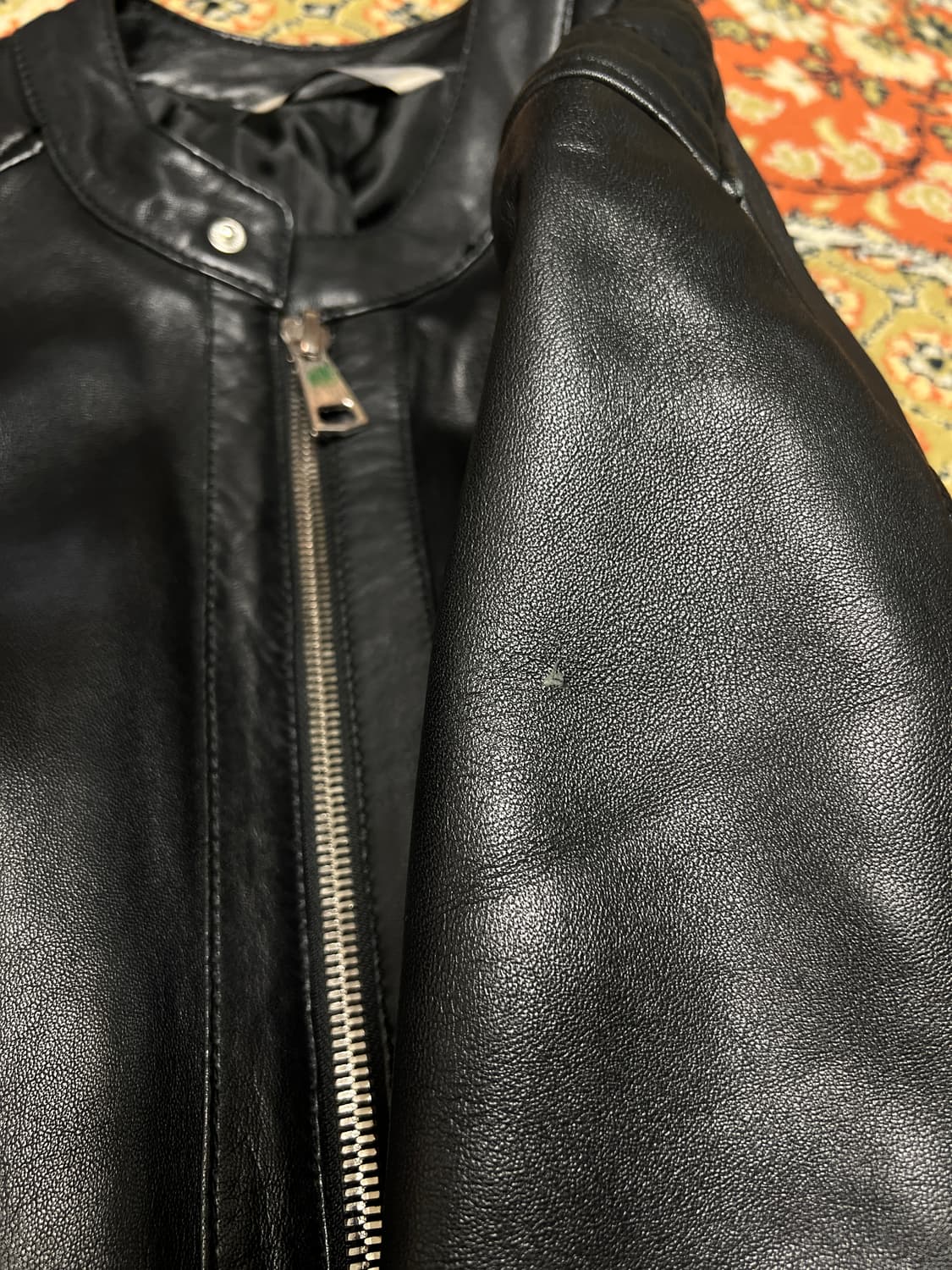 [XL] 자라 양가죽 싱글 바이커 라이더 자켓 블랙 상품이미지3