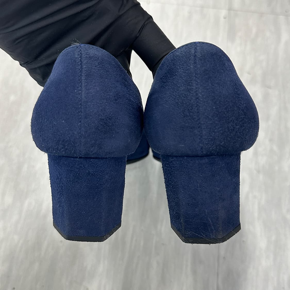 프라다 블루 네이비 스웨이드 레더 펌프스 힐 여성 구두 230mm 상품이미지3