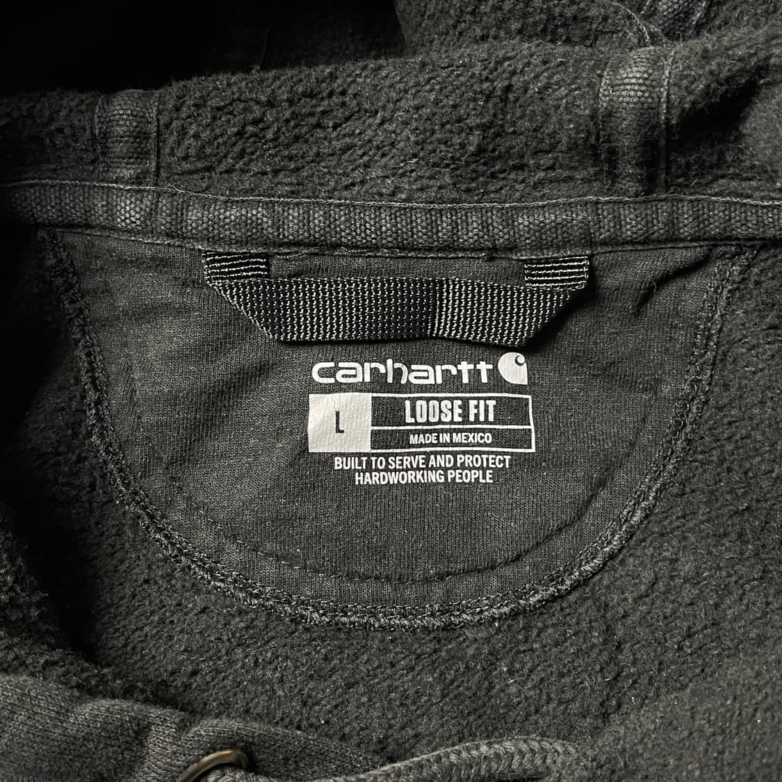 CARHARTT 칼하트 빈티지 블랙 코튼 기모 후드티 A00432 상품이미지9