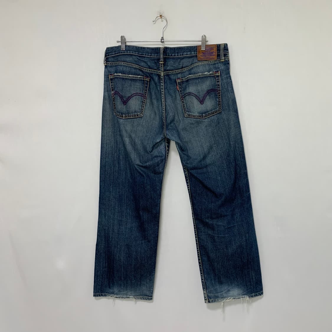 리바이스 빈티지 워싱 데님 데미지 컷팅 팬츠 중청바지 00s 36인치 상품이미지5