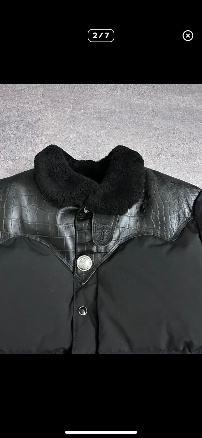 디아프바인 록키 레더 판넬 다운 자켓 무스탕 패딩 상품이미지2