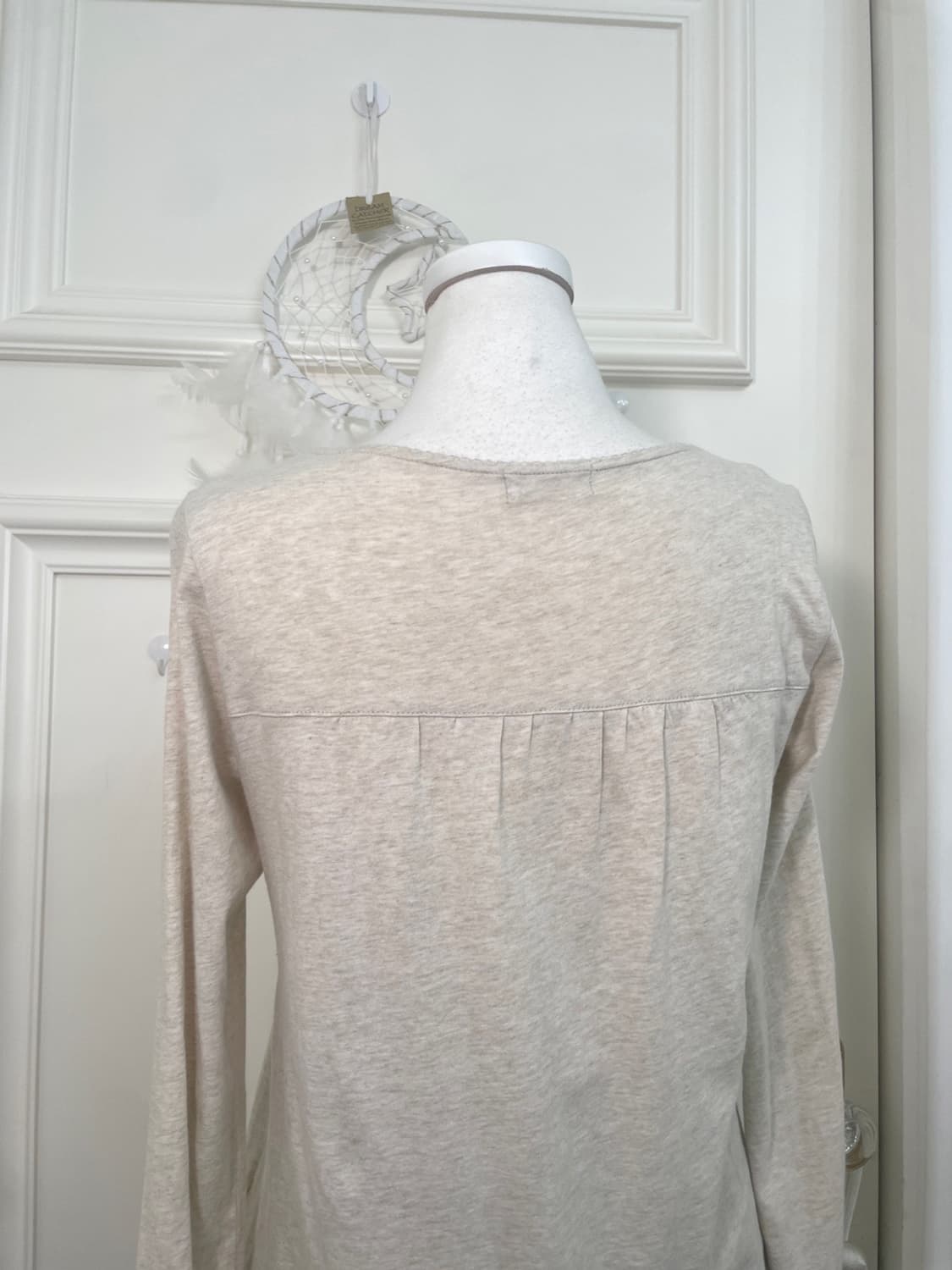 SM2 oatmeal lace square-neck cotton top 상품이미지4