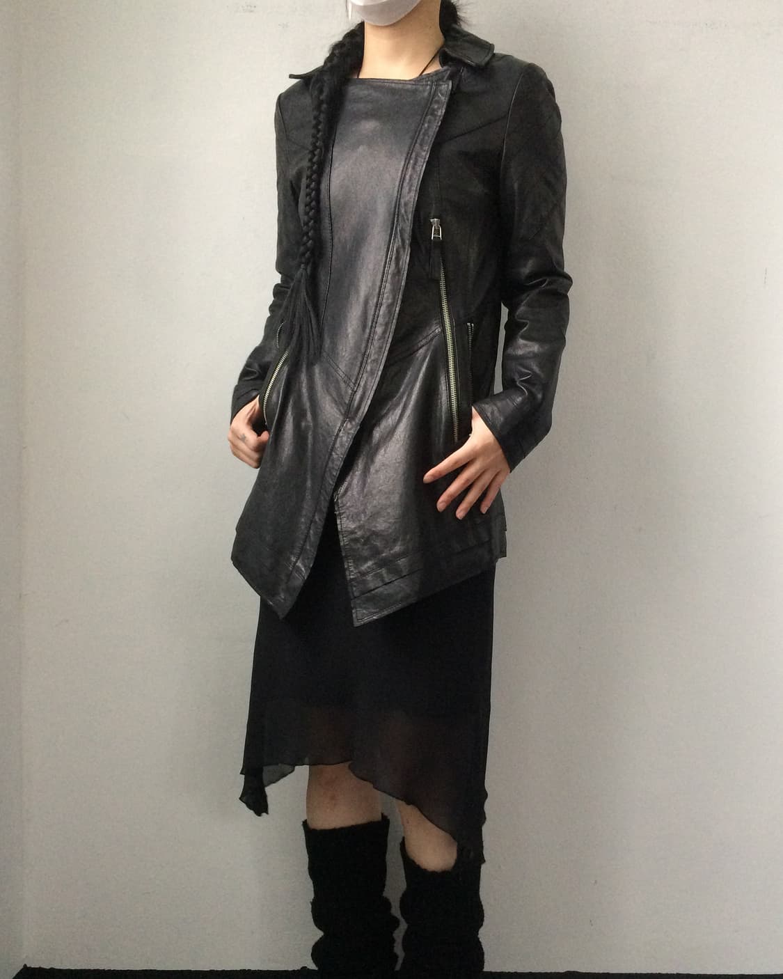 Unbalanced lamb leather jacket 상품이미지8