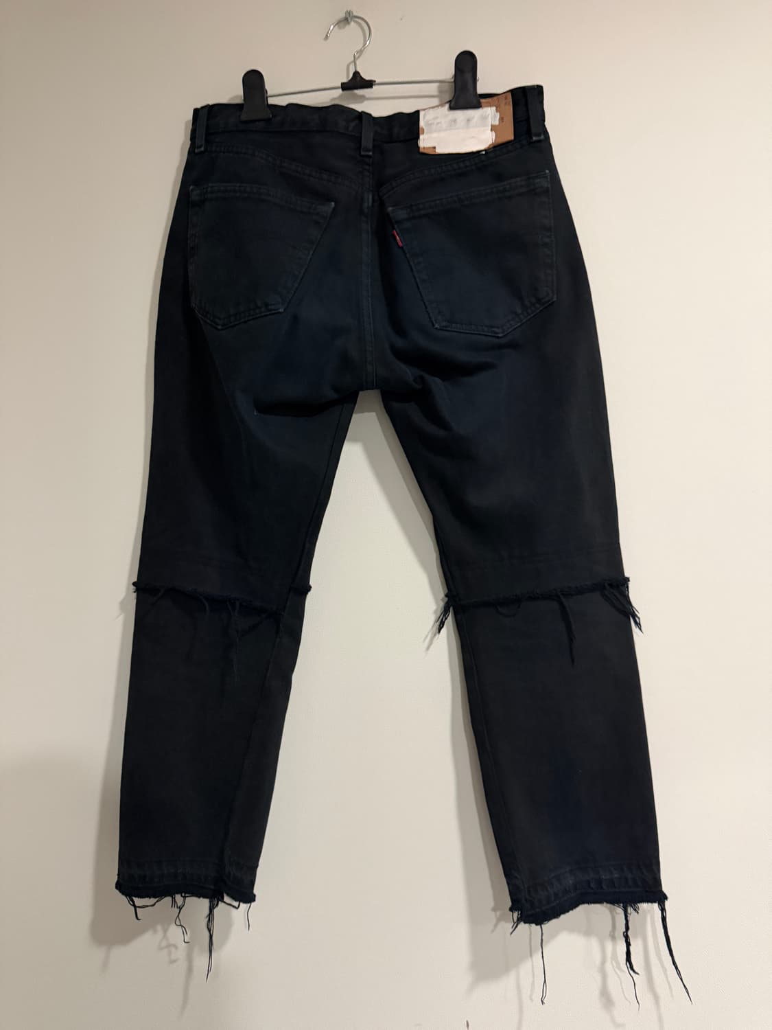 올드파크(Old Park)의 리메이크 블랙 데님 팬츠 상품이미지4