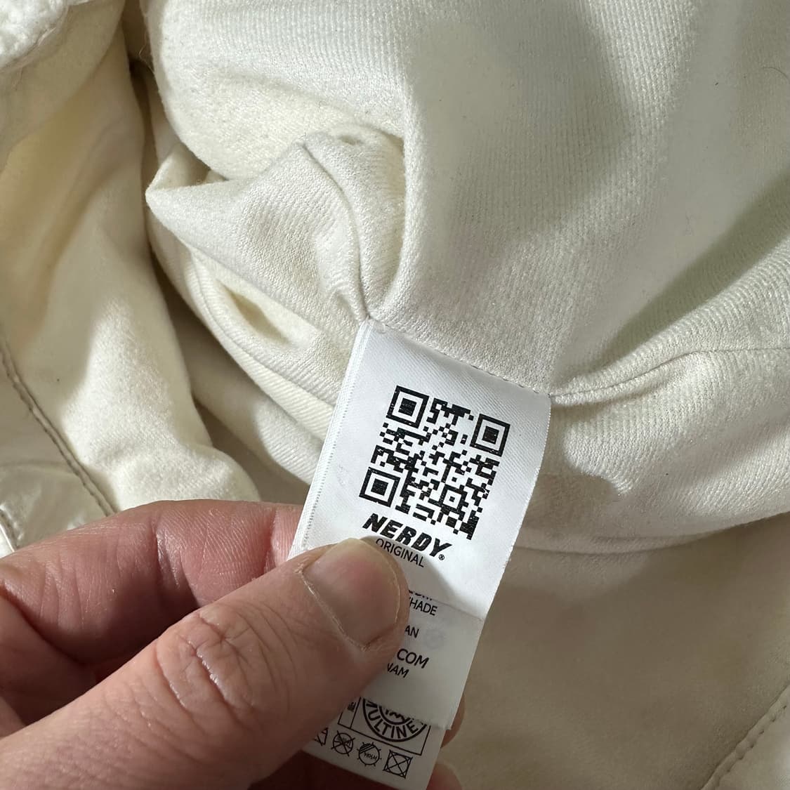 S 95 널디 크림 백로고 뽀글이 후리스 후드집업 상품이미지7