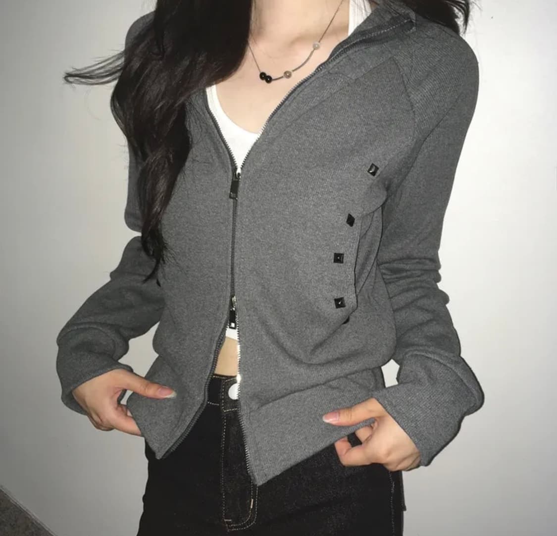 스터드 투웨이 후드집업 상품이미지1