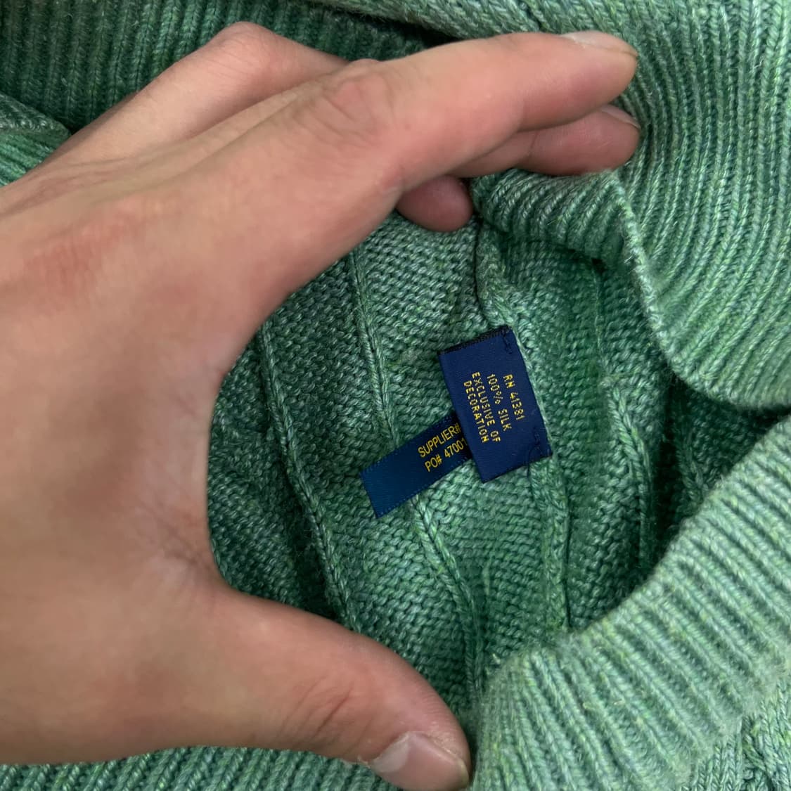 100 폴로 랄프로렌 꽈배기 반집업 니트 상품이미지6