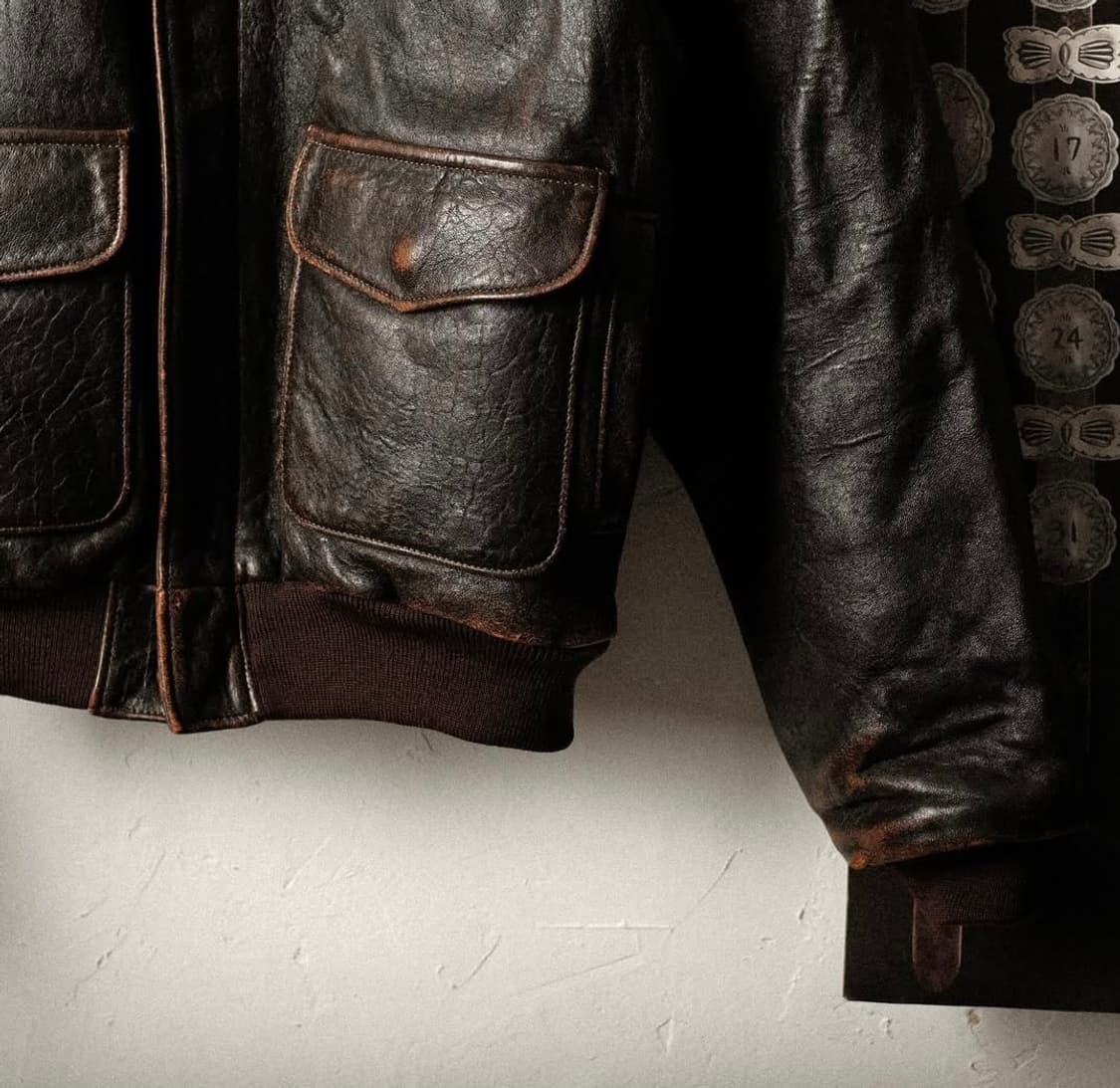 골든베어 90s A-2 레더 자켓 상품이미지5