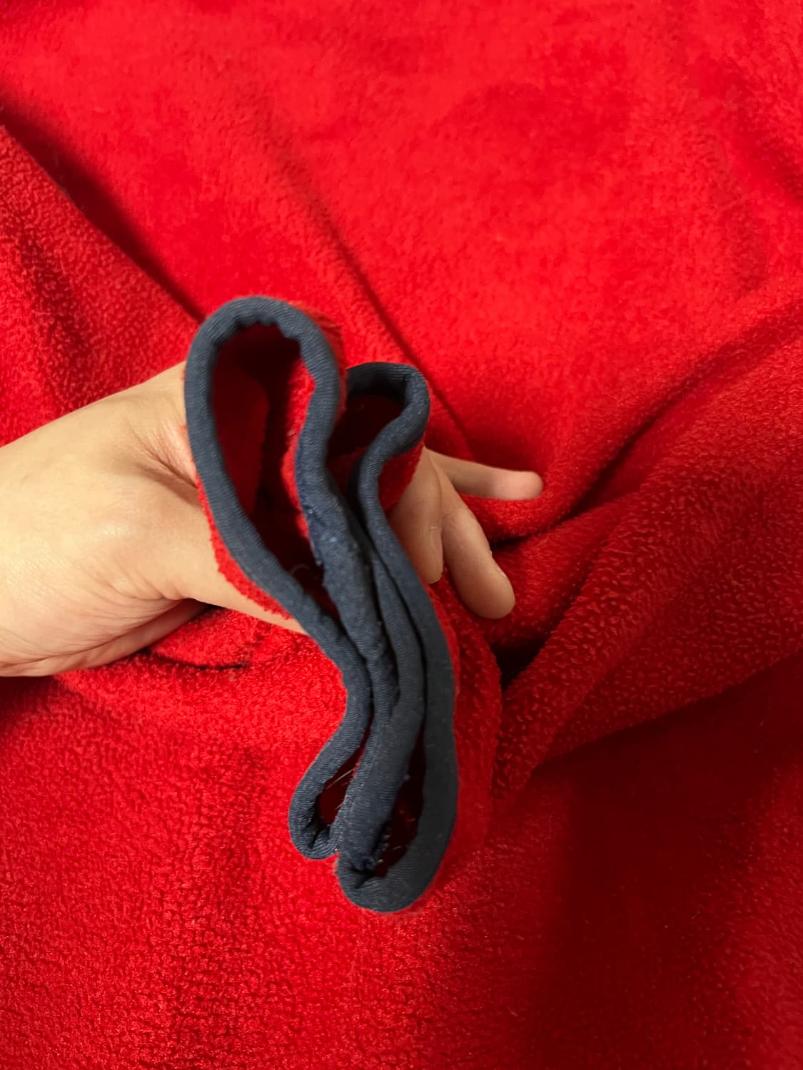 빈티지 엘엘빈 스냅 플리스 풀오버 L 레드컬러 팝니다.  상품이미지3