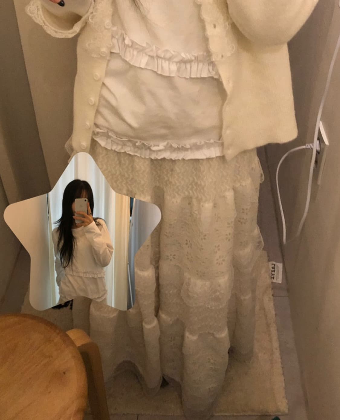 빈티지 레이스 롱 스커트 치마 일본 모리걸 y2k 상품이미지2
