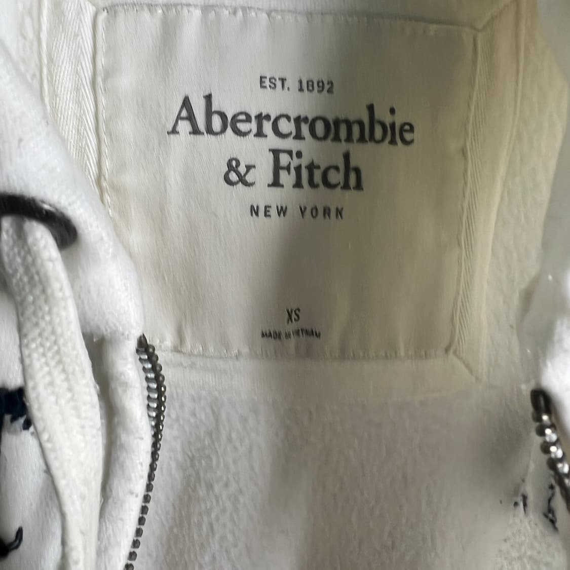 아베크롬비 대장급 y2k 화이트 후드집업 XS 상품이미지3
