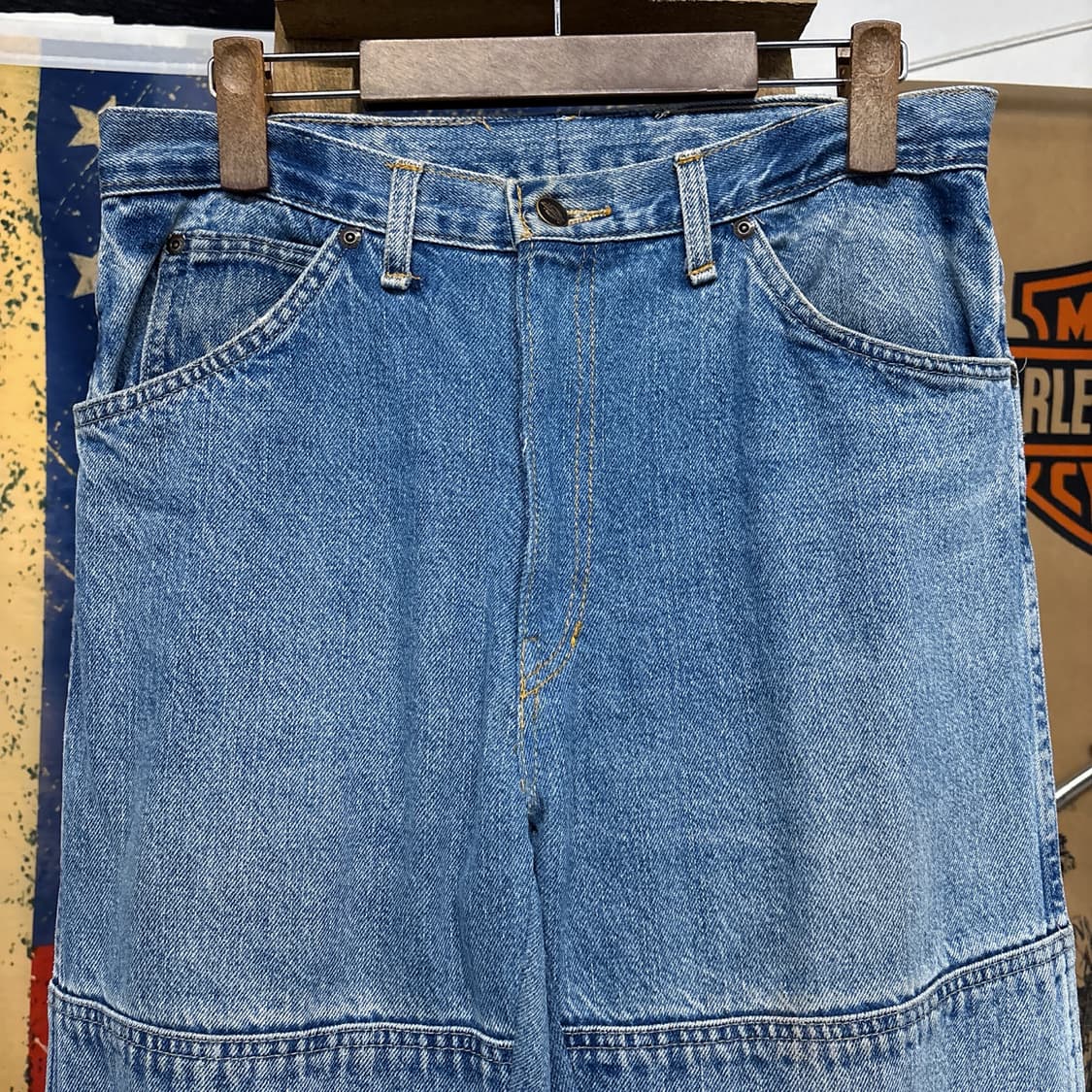 디키즈 릴렉스핏 더블니 스톤워싱 카펜터 워크 데님팬츠 N1232   상품이미지3