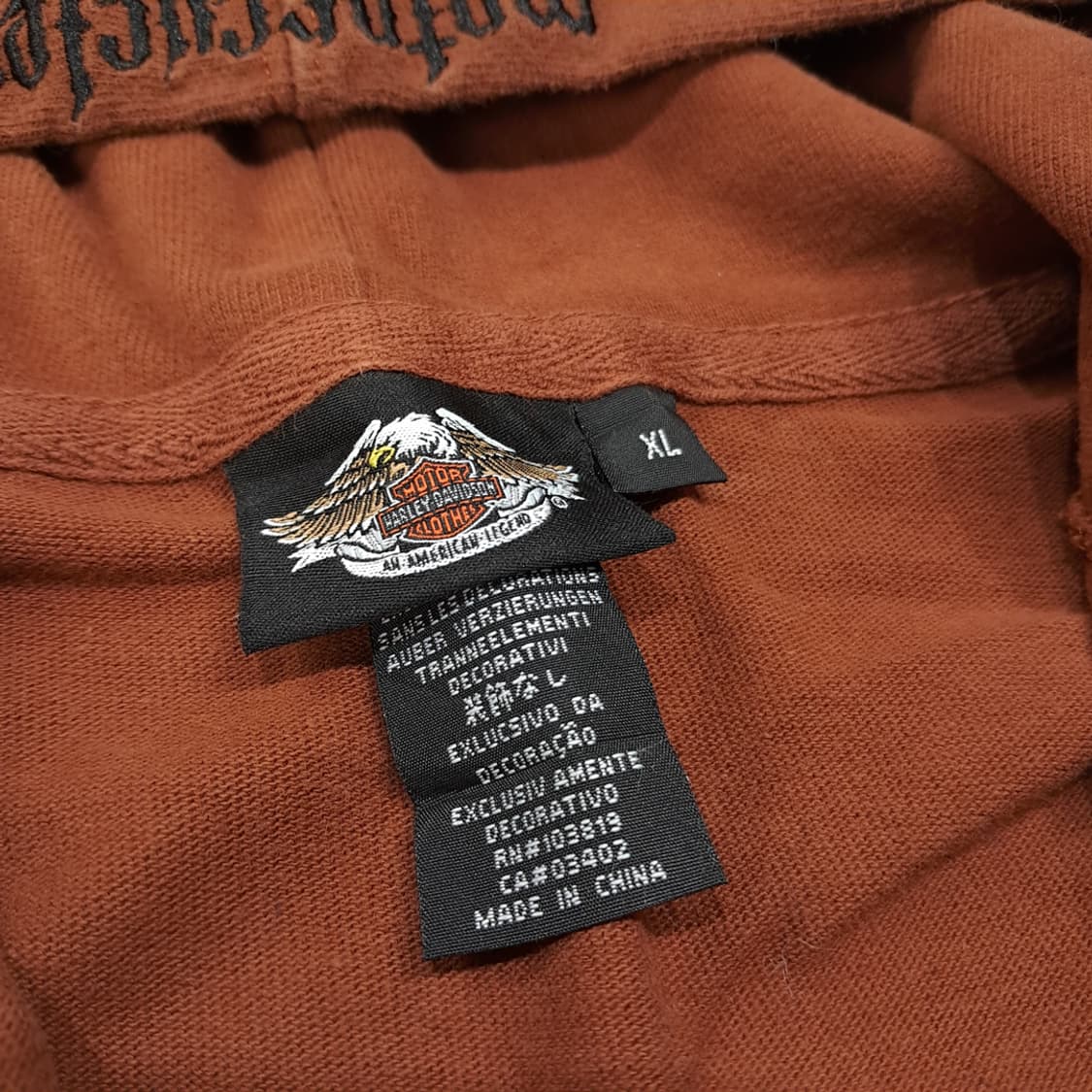 CL172 XL 할리데이비슨 윙 그래픽 후드 집업 상품이미지4