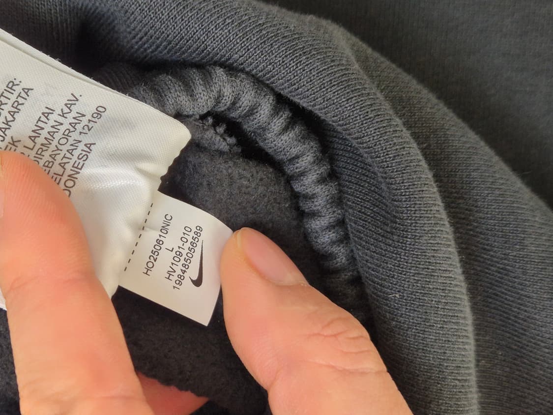 나이키 솔로 스우시 플리스 셋업 (크루티셔츠 오픈헴팬츠) 블랙 L 상품이미지7