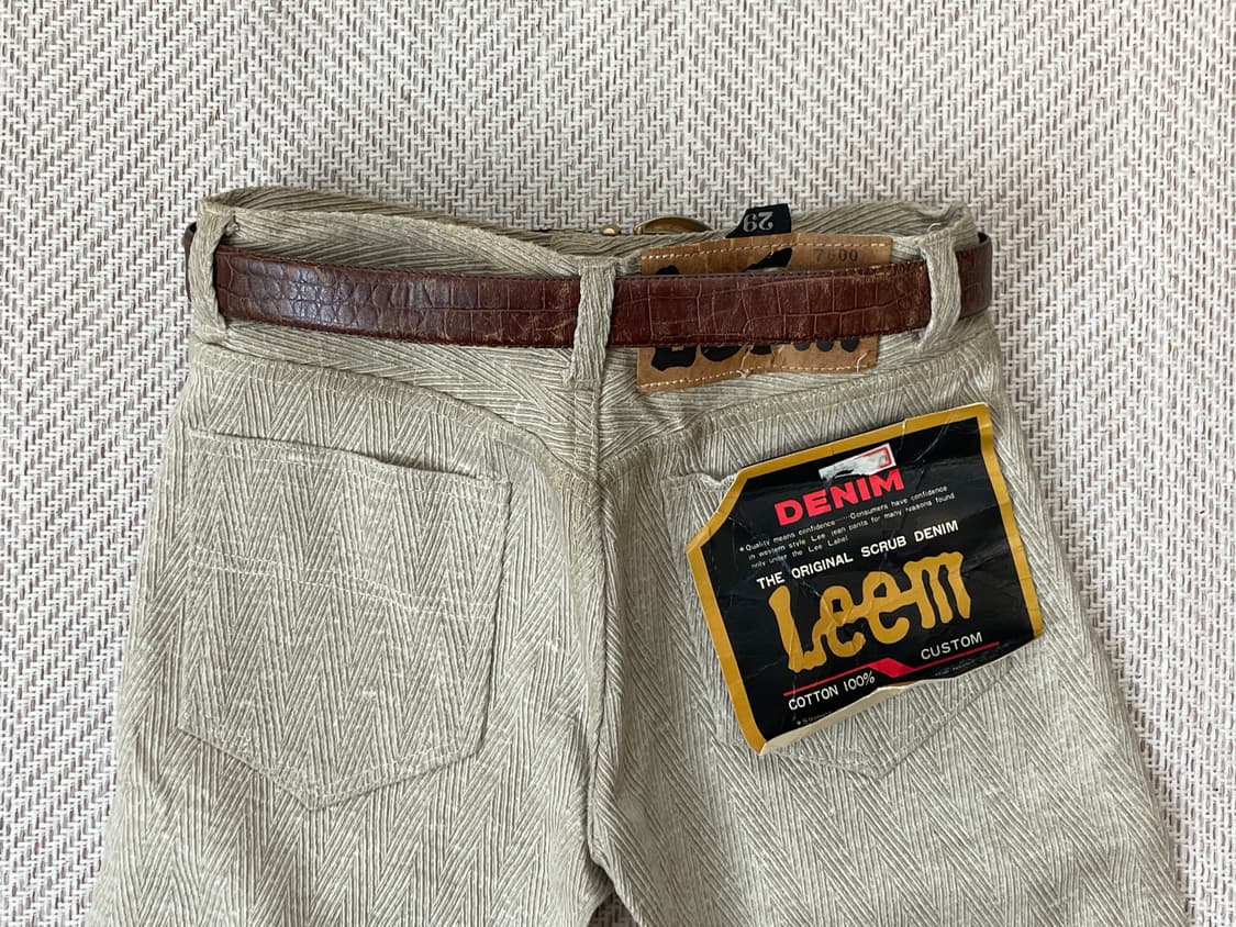 빈티지 크로커다일 골드 브라운 레더 벨트  J03839 상품이미지4