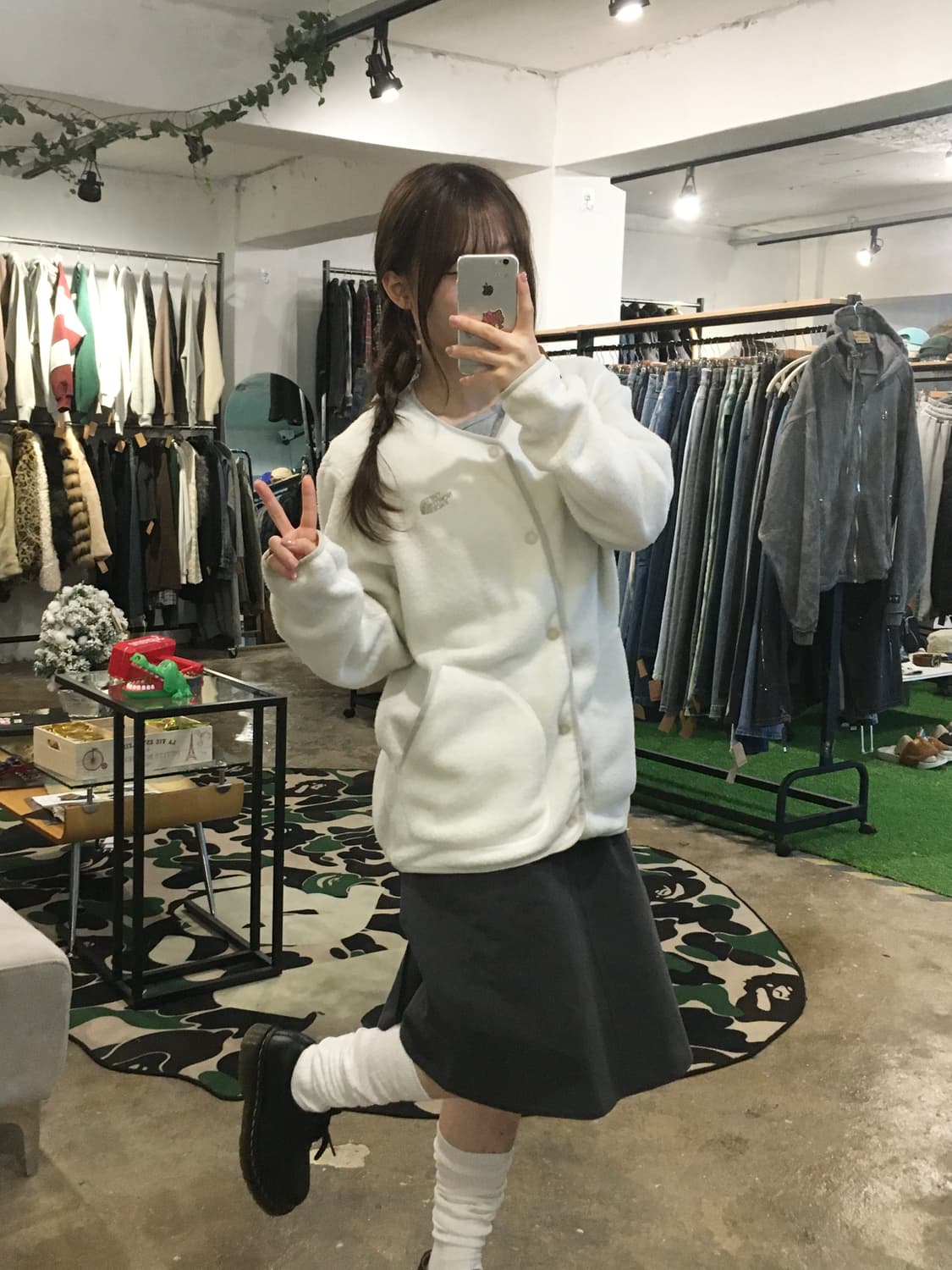 노스페이스 후리스 가디건 화이트 M 상품이미지5