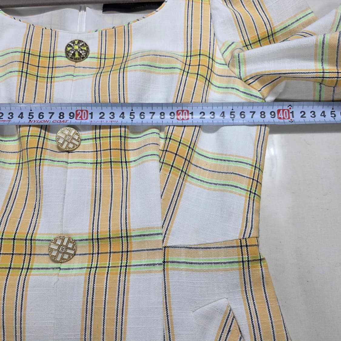 1321 잇미샤(it michaa)스퀘어넥 체크 원피스 55 상품이미지3