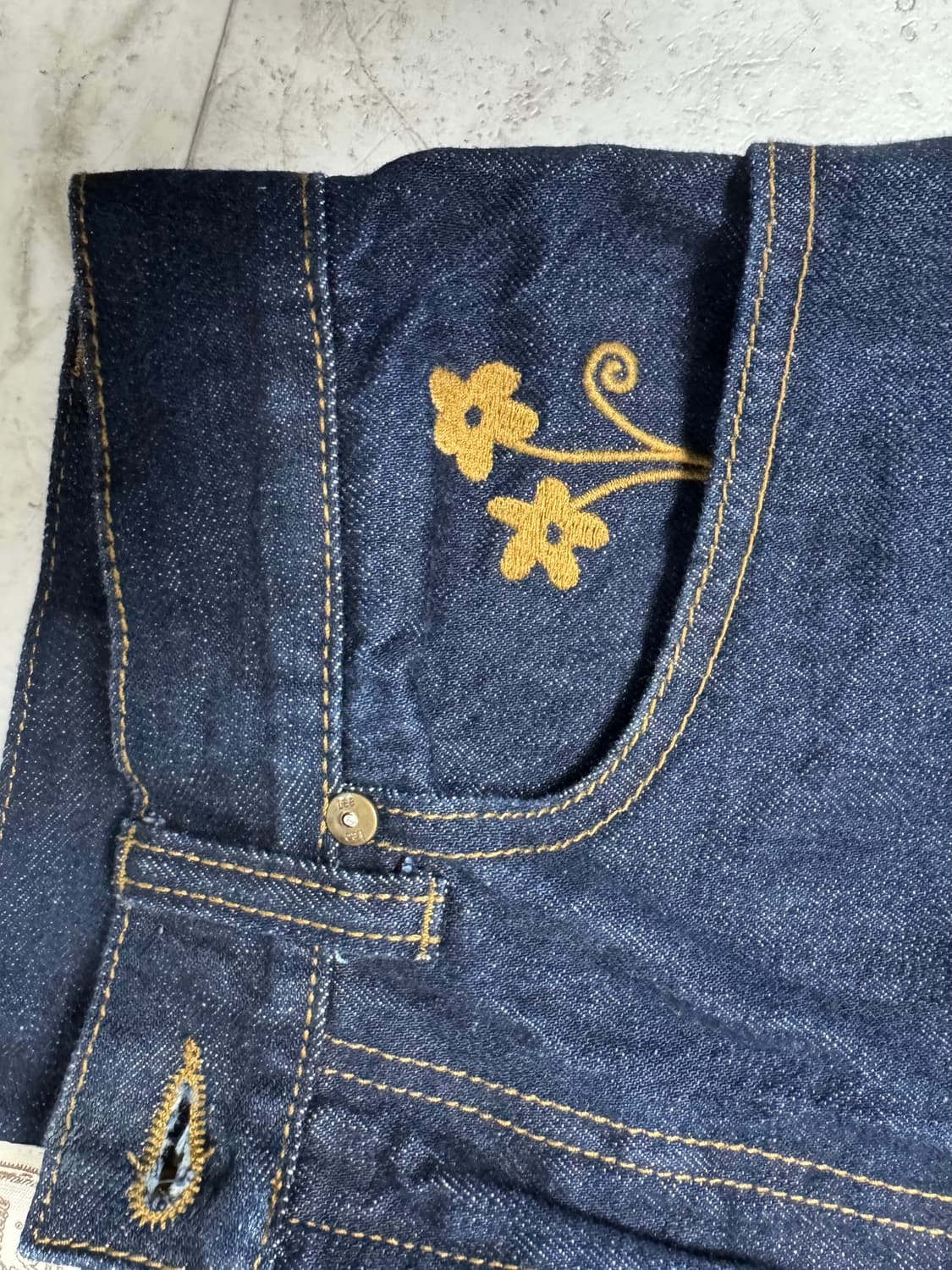 리 x 세이투셰 스트레이트핏 셀비지 데님 팬츠 인디고 로우 S or M 상품이미지4