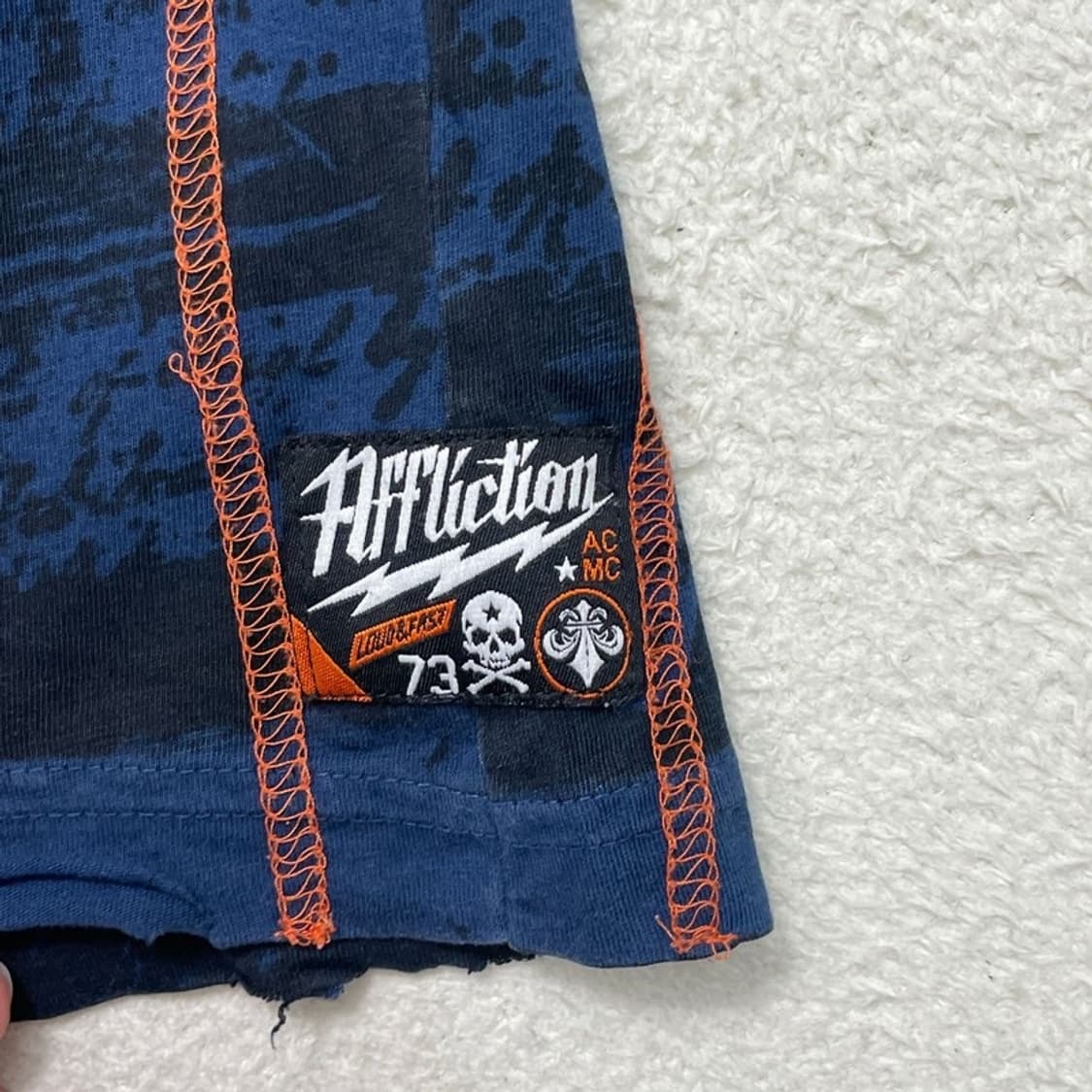 AFFLICTION 프린팅 반팔 티 네이비 M 상품이미지2